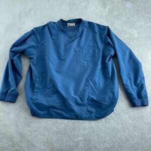 Duluth Trading Co 2XL/Tall Mens V-Neck Blue Polyester Scrub Top 5760